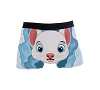 Boxer de Pâques coloré pour homme - Sous-vêtement respirant et élastique, Jolie belette blanche avec inscription « Moine belette », M-3XL