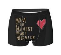Boxer de soutien Mom Of The Bravest Heart Warrior Chd pour hommes garçons, sous-vêtements ultra doux et respirants Style4523, Blanc 0., S