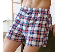 Boxer décontracté en coton pour homme, coupe décontractée, motif écossais pour le plaisir à la maison (L E)