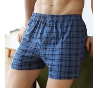 Boxer décontracté en coton pour homme, coupe décontractée, motif écossais pour le plaisir à la maison (XL B)