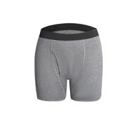 Boxer d'incontinence Lavable Grande Taille en Coton pour Homme, avec Braguette et Absorbant Anti-fuites (Gray,TTG)