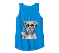 Boxer Dog Doigt d'honneur Sarcastique Amoureux des Chiens Débardeur, Femme, Saphir, M