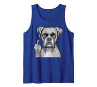 Boxer Dog Doigt d'honneur Sarcastique Amoureux des Chiens Débardeur, Homme, Bleu Royal, L