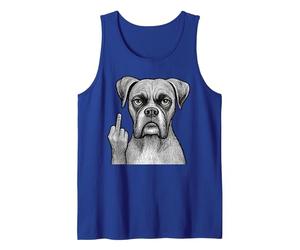 Boxer Dog Doigt d'honneur Sarcastique Amoureux des Chiens Débardeur, Homme, Bleu Royal, L