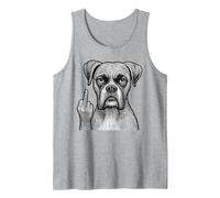 Boxer Dog Doigt d'honneur Sarcastique Amoureux des Chiens Débardeur, Homme, Gris Chiné, S