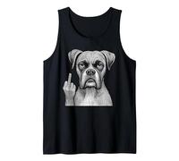 Boxer Dog Doigt d'honneur Sarcastique Amoureux des Chiens Débardeur, Homme, Noir, XL