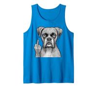 Boxer Dog Doigt d'honneur Sarcastique Amoureux des Chiens Débardeur, Homme, Saphir, M