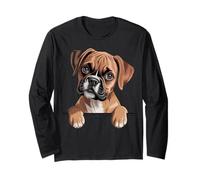 Boxer Dog Funny Peeking Pocket Puppy Manche Longue