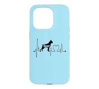 Boxer Dog Heartbeat EKG Pulse Funny Mes Chiens sont Mon Cardio Coque pour iPhone 15 Pro