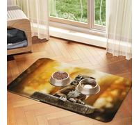 Boxer Dogs Animaux de Compagnie d'automne Boxer Brown Dogs,Tapis d'alimentation pour Animaux de Compagnie, Sets de Table en Cuir PU pour Chats et Chiens,30x45cm