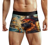 Boxer doux pour homme Motif berger allemand pirate Style3101, Comme indiqué sur la photo, S