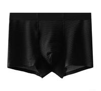 Boxer doux pour la peau pour homme avec rayures et poche convexe en U (noir)