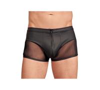 Boxer Effet Cuir Mat, Résille & Zip Noir