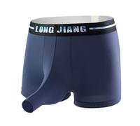 Boxer éléphant pour homme - Sous-vêtements sexy - Sous-vêtements sexy - String - String amusant - Short rétro - Pantalon de sport doux, O Bleu 1, L