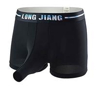 Boxer éléphants pour homme sexy Sous-vêtements pour homme stretch Trunks Short rétro Short court sous-vêtements élastiques sous-vêtements sous-vêtements sous-vêtements, b noir, XL