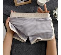 Boxer en coton élasthanne doux pour homme avec motif à rayures et taille moyenne pour un ajustement uniforme (2XL gris)