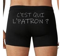 Boxer en Coton Homme C'est Qui Le Patron ? - Boxer Humoristique - Cadeau Humoristique Homme