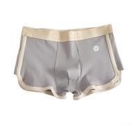 Boxer en coton mélangé doux pour homme à porter au quotidien avec élasthanne pour plus de confort et de flexibilité pendant le sommeil ou la détente (M gris)