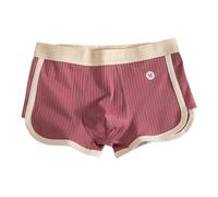 Boxer en coton mélangé doux pour homme à porter au quotidien avec élasthanne pour plus de confort et de flexibilité pendant le sommeil ou la détente (M, rouge)