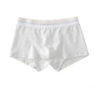 Boxer en coton pour homme avec taille mi-haute, tissu respirant, coupe ajustée, poche élastique en U, sous-vêtements pour un style de vie actif (M, gris)