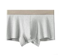 Boxer en coton pour homme avec tissu jacquard rayé doux et respirant à taille moyenne pour plus de confort et une utilisation douce pour la peau (XL blanc)