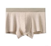 Boxer en coton pour homme doux et respirant en jacquard rayé taille mi-haute conçu pour un confort quotidien (3XL, jaune)