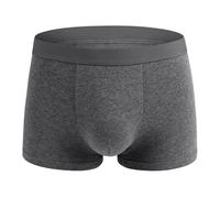 Boxer en coton respirant de couleur unie pour homme pour un port quotidien confortable et un style de vie actif (taille L, gris moyen)