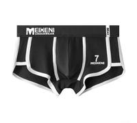 Boxer en coton respirant pour homme avec poche bombée, caleçon doux, style sportif pour un confort quotidien (taille L, noir)