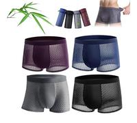 LAKEMON Boxer en Fibre de Bambou, Boxer Box Hero en Bambou, 4 Boxers en Fibre de Bambou - pour Un Confort Toute la journée (Mixed Colors,3XL (75-85KG))