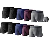 Boxer en Fibre de Bambou | BOXHERO Homme Boxer Respirant en Maille de Soie glacée sous Convient à Tous Les Types de Corps (4xnoir+2xbleu+2xgris+2xrouge,TG)