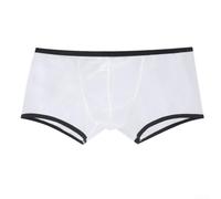 Boxer en maille transparente pour homme, sous-vêtements en nylon à coupe basse pour un usage quotidien, short respirant en blanc, bleu, (2XL blanc)