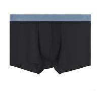 Boxer en soie glacée pour homme, sans couture, ultra fin, respirant, avec coins plats pour un confort léger (4XL, noir)