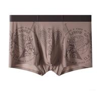 Boxer en soie glacée respirante vintage pour homme - Sans couture - Tissu fin et frais pour un confort quotidien (3XL marron)