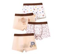 Boxer Enfant Garcon 3-12 Ans 4 PièCes Calecon Coton - Confortable Et Doux Elasticité Motif Enfantin DéContracté Quotidien Respirant Ajusté sans Couture