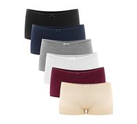 Boxer Femme Coton Shorty Taille Basse Culotte Caleçon Lot de 6 Un S