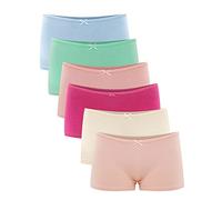 Boxer Femme Coton Shorty Taille Basse Culotte Caleçon Lot de 6 UN3 2XL