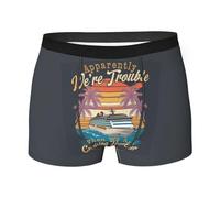 Boxer Funny We're Trouble When We Are Cruising Together pour hommes et garçons, sous-vêtements ultra doux et respirants Style619, Blanc 0., S