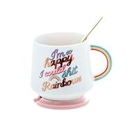 Boxer Gifts Ensemble de tasses sur le thème de l'arc-en-ciel avec inscription « I'm So Happy I Could... » | Cadeau amusant pour elle