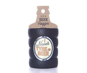 Boxer Gifts Manchon en néoprène pour Bouteille de bière en Forme de Pneu Noir