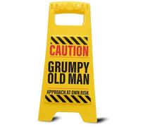 Boxer Gifts Panneau d'avertissement humoristique avec inscription « Caution Grumpy Old Man » - Cadeau amusant pour la fête des pères