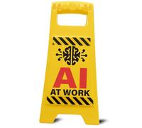 Boxer Gifts Panneau de bureau fantaisie AI at Work - Cadeau de bureau amusant pour collègue Secret Santa - Blague Intelligence Artificielle Chatgpt Accessoires