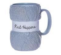 Boxer Gifts - Tasse en céramique fantaisie en forme de pelote de laine avec inscription « Knit Happens », détails réalistes en fil, cadeau de Noël, d'anniversaire ou de fête des mères - MU3048