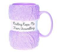 Boxer Gifts Tasse Tricot « Keeps Me From Unravelling », Design Réaliste de Laine et de Fils, Cadeau tricot amusant pour elle MU3049