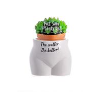 Boxer Gifts Wetter The Better Pot de Fleurs Fantaisie en Forme de Corps | Cadeau Amusant et Grossier pour décoration d'intérieur, céramique, Blanc, Noir, Taille Unique