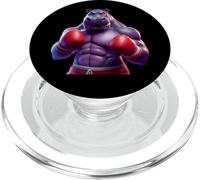 Boxer, Hippopotame, Boxeur, Kickboxer, MMA, Combat, Combat PopSockets PopGrip pour MagSafe