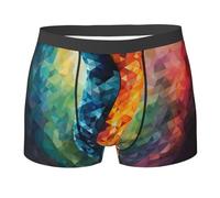 Boxer Homme Adn Science Géométrique Rouge Bleu Caleçon Boxeur Confort sous-Vêtements Doux Boxers Shorty pour Running Gym Sport S