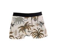 Boxer Homme Arbres Tropicaux Léopard Mignon Boxer Shorts pour Gym S