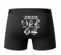 Boxer Homme Baby Foot Temps Libre | Caleçon Coton Noir Motif au Dos Coutures Plates S à 5XL | Idée Cadeau Fête des Pères Noël