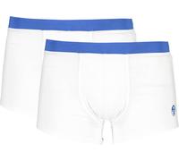 Boxer homme blanc en pack de deux avec ceinture contrastée & logo, taille : S Couleur : Bianco