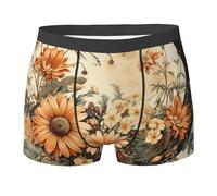 Boxer Homme Boho Nature Fleur Phase De Lune Vintage Boxer Shorts Doux Boxers Shorty Confortables Caleçon Boxeur pour Adaptés À Toutes Occasions Gym Running XXL
